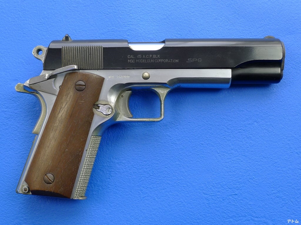 MGC コルト ガバメント M1911A1 フレームシルバー カスタム 木グリ付き